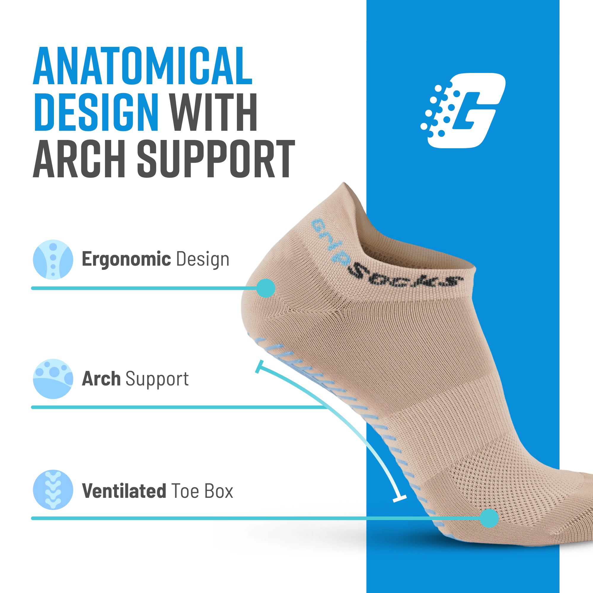 GripSocks for Pilates - Beige