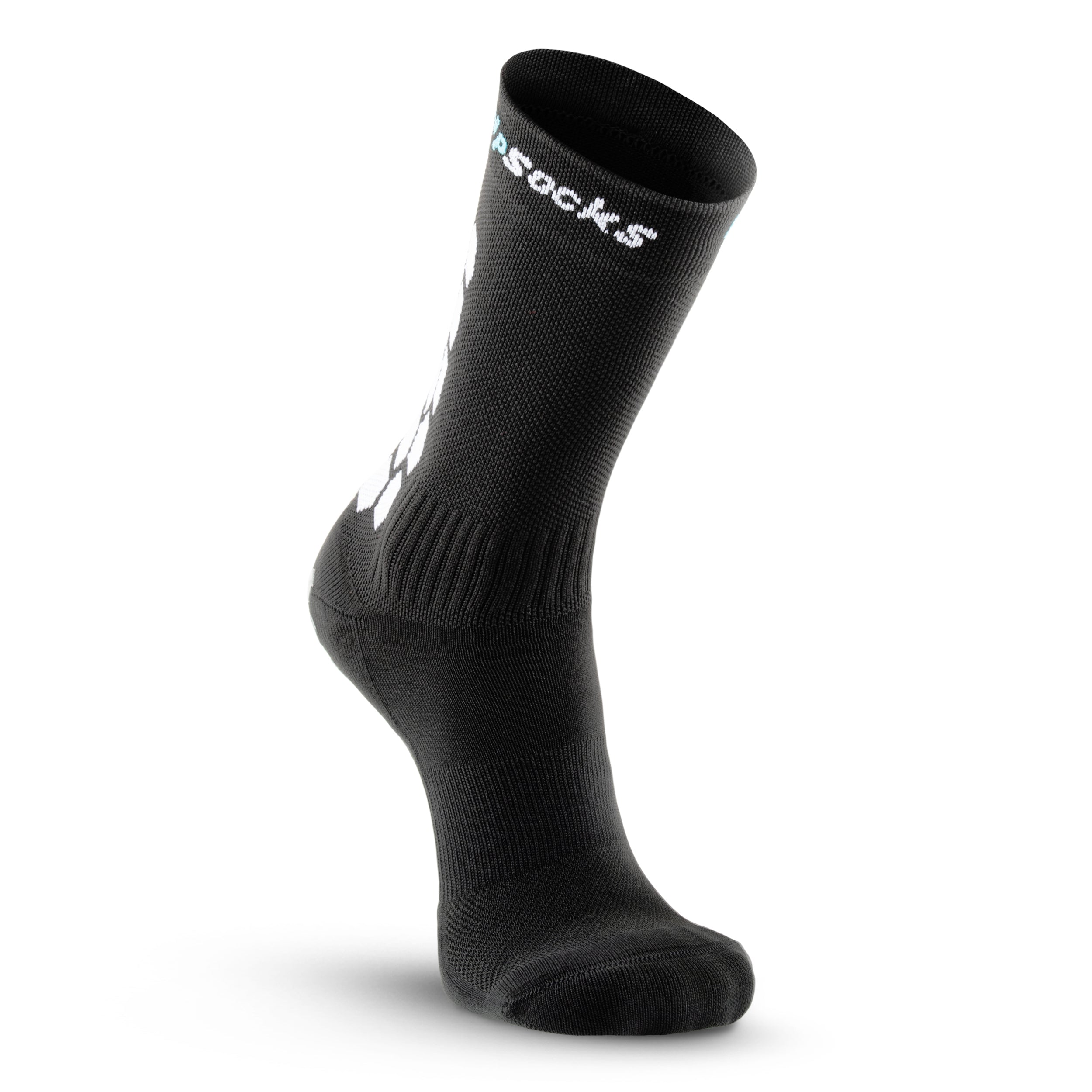 Athletic Socks With Grips - Crew Height - Black
