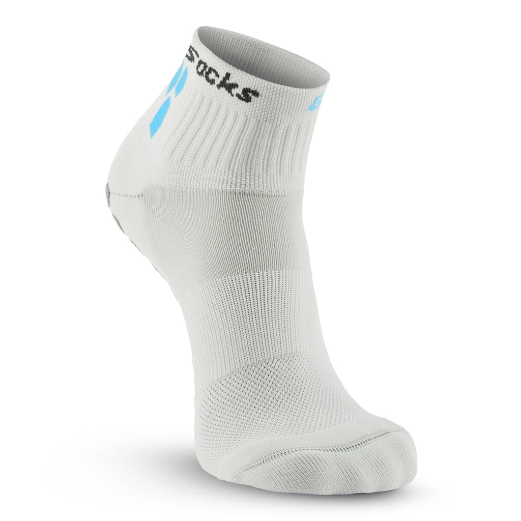 Athletic Socks with Grips - 1/4 Crew - Gray