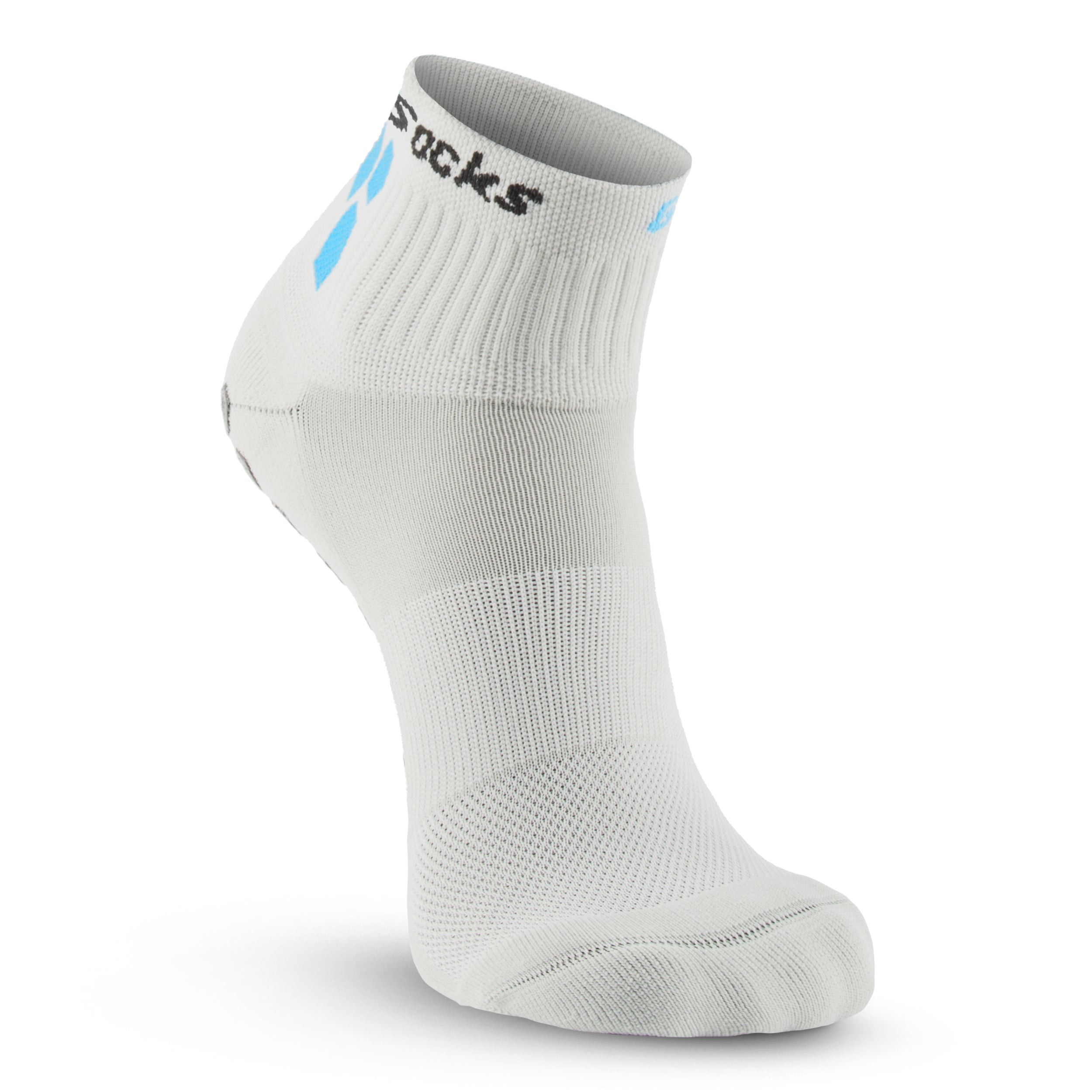 Athletic Socks with Grips - 1/4 Crew - Gray