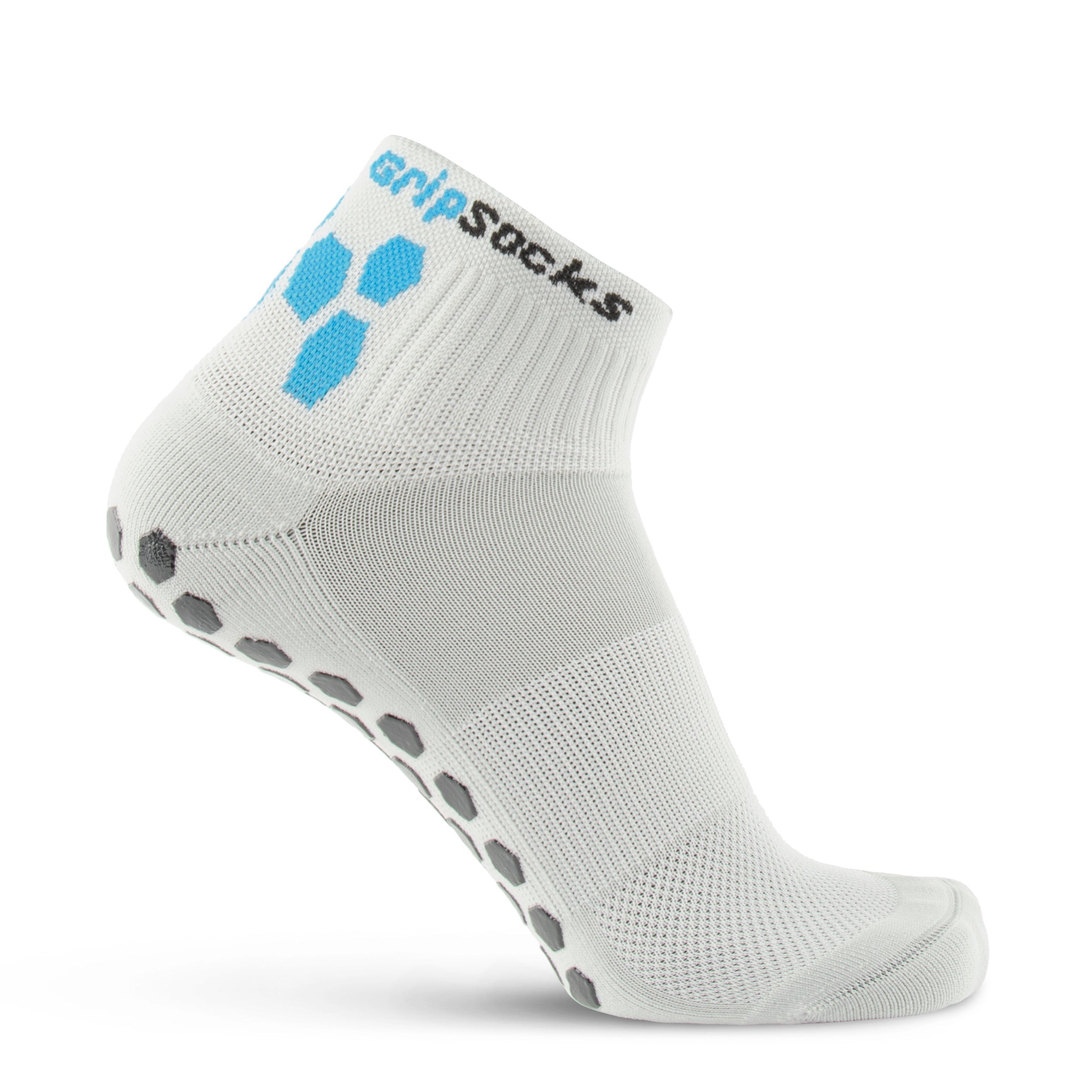 Athletic Socks with Grips - 1/4 Crew - Gray