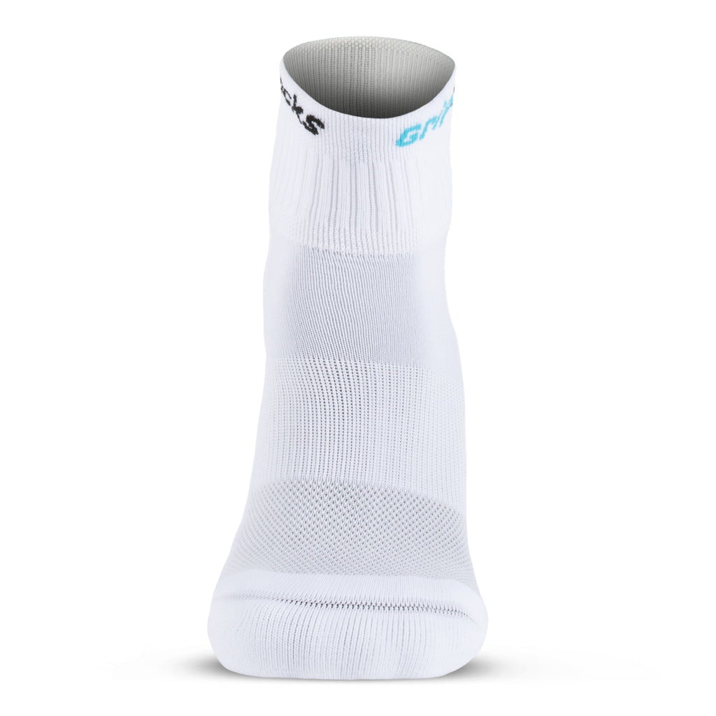 Athletic Socks with Grips - 1/4 Crew - White