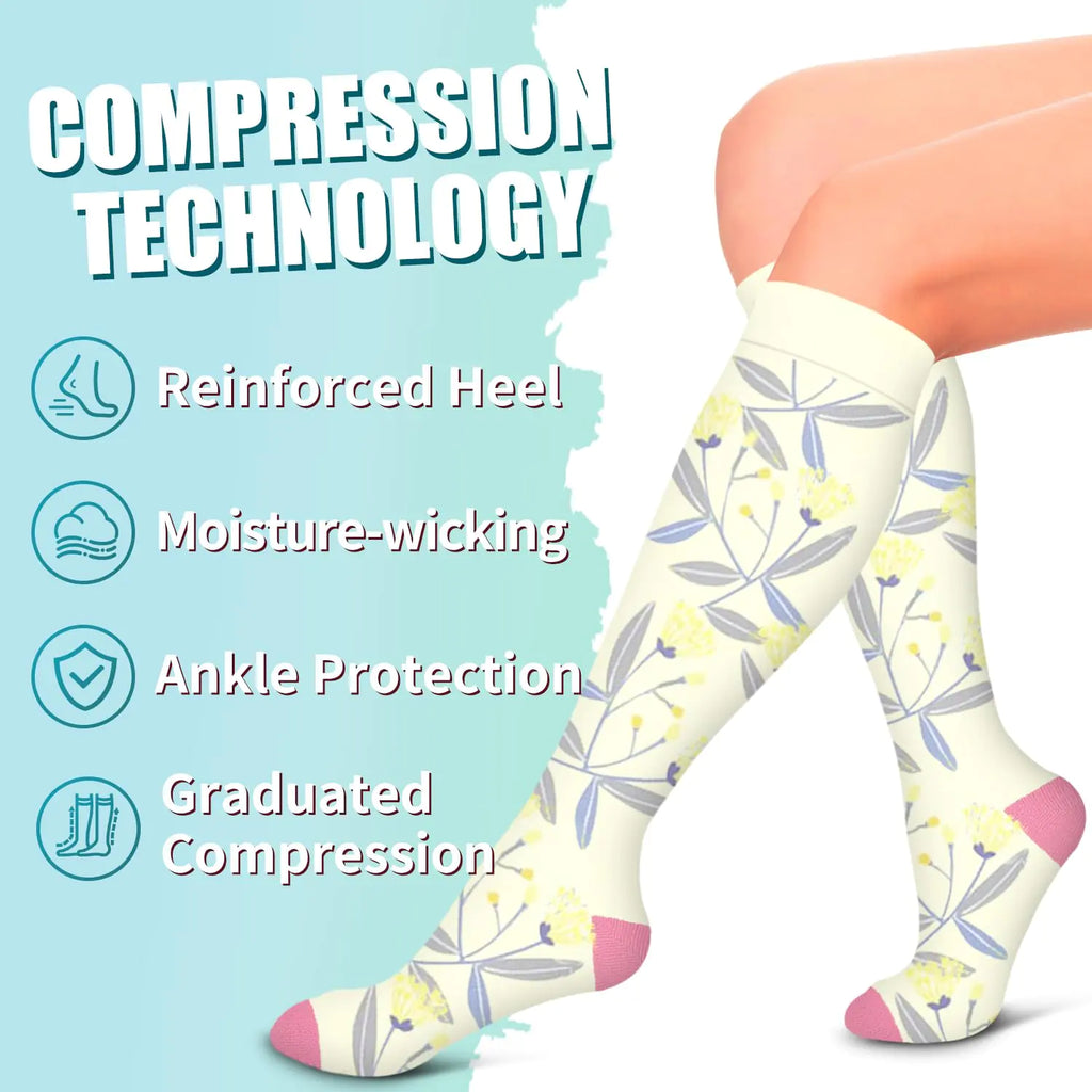 Laite Hebe Compression Socks for Women & Men Circulation(6 pairs)-Graduated Supports Socks for Running, Athletic Sports Assorted34 Large-X-Large