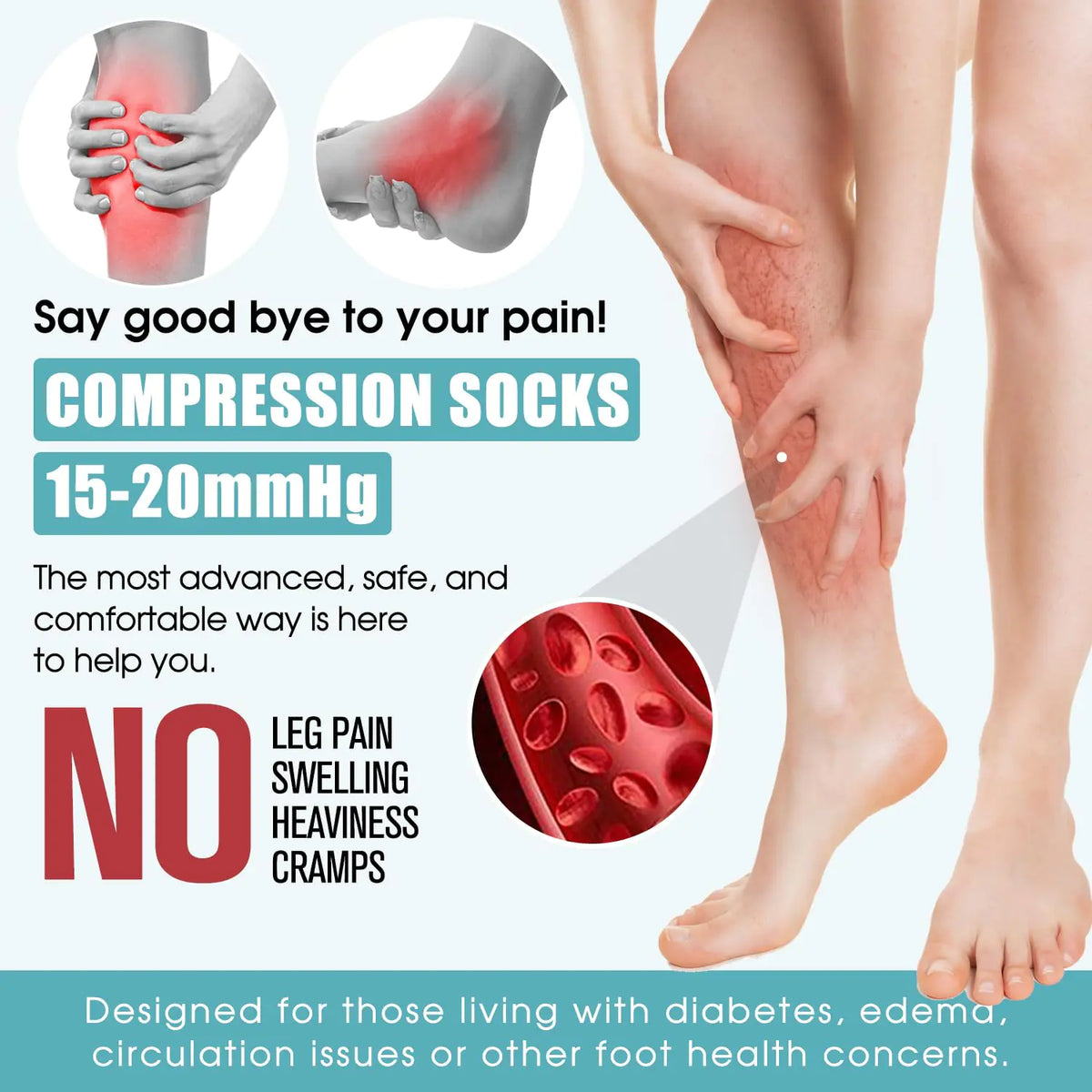 Laite Hebe Compression Socks for Women & Men Circulation(6 pairs)-Graduated Supports Socks for Running, Athletic Sports Assorted34 Large-X-Large